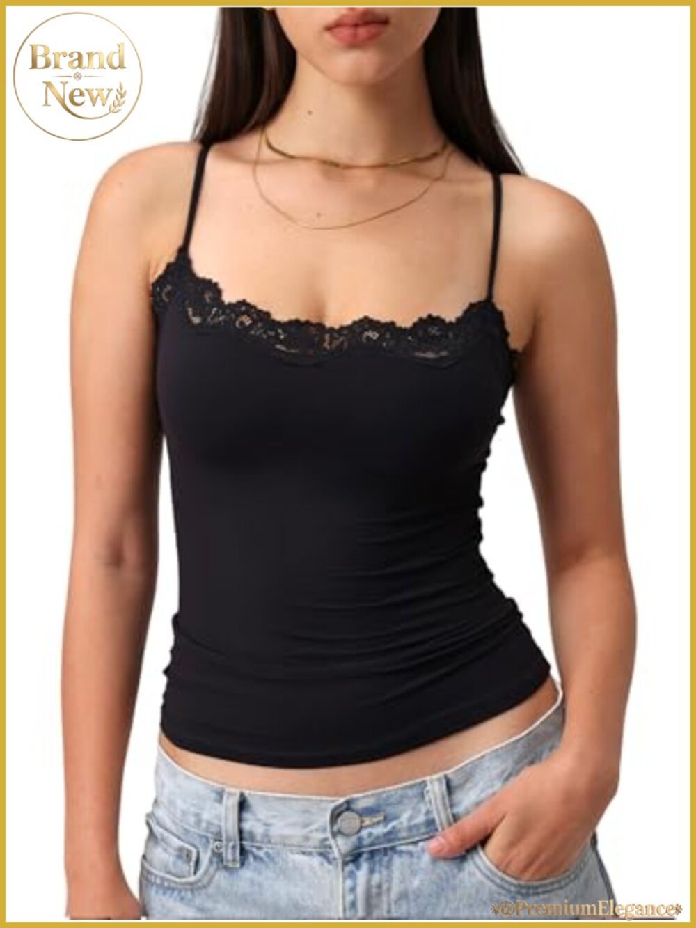 Padded Lace Crop Tank Top Double Lined Going Out Cami
